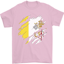 Torn Vatican Flag Day Mens T-Shirt 100% Cotton Light Pink