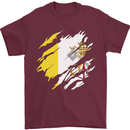 Torn Vatican Flag Day Mens T-Shirt 100% Cotton Maroon