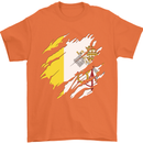 Torn Vatican Flag Day Mens T-Shirt 100% Cotton Orange