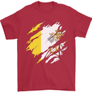 Torn Vatican Flag Day Mens T-Shirt 100% Cotton Red
