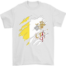 Torn Vatican Flag Day Mens T-Shirt 100% Cotton White