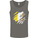 Torn Vatican Flag Day Mens Vest Tank Top Charcoal
