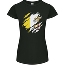 Torn Vatican Flag Day Womens Petite Cut T-Shirt Black