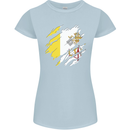 Torn Vatican Flag Day Womens Petite Cut T-Shirt Light Blue