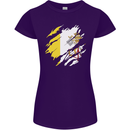 Torn Vatican Flag Day Womens Petite Cut T-Shirt Purple