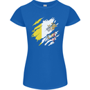 Torn Vatican Flag Day Womens Petite Cut T-Shirt Royal Blue