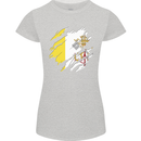 Torn Vatican Flag Day Womens Petite Cut T-Shirt Sports Grey