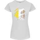 Torn Vatican Flag Day Womens Petite Cut T-Shirt White