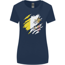 Torn Vatican Flag Day Womens Wider Cut T-Shirt Navy Blue