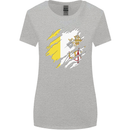 Torn Vatican Flag Day Womens Wider Cut T-Shirt Sports Grey