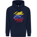 Torn Venezuela Flag Venezuelans Day Football Childrens Kids Hoodie Navy Blue