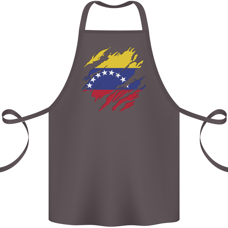 Torn Venezuela Flag Venezuelans Day Football Cotton Apron 100% Organic Dark Grey