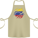 Torn Venezuela Flag Venezuelans Day Football Cotton Apron 100% Organic Khaki