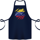 Torn Venezuela Flag Venezuelans Day Football Cotton Apron 100% Organic Navy Blue