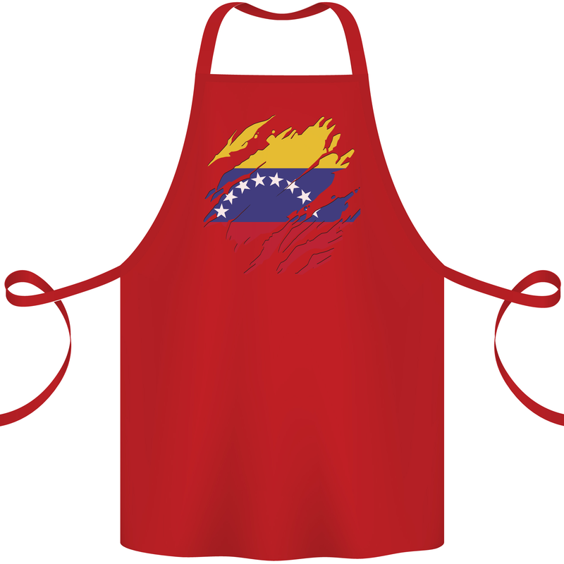 Torn Venezuela Flag Venezuelans Day Football Cotton Apron 100% Organic Red