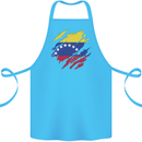 Torn Venezuela Flag Venezuelans Day Football Cotton Apron 100% Organic Turquoise