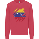 Torn Venezuela Flag Venezuelans Day Football Kids Sweatshirt Jumper Heliconia