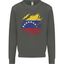 Torn Venezuela Flag Venezuelans Day Football Kids Sweatshirt Jumper Storm Grey