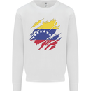Torn Venezuela Flag Venezuelans Day Football Kids Sweatshirt Jumper White