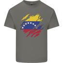 Torn Venezuela Flag Venezuelans Day Football Kids T-Shirt Childrens Charcoal
