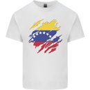 Torn Venezuela Flag Venezuelans Day Football Kids T-Shirt Childrens White