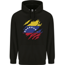 Torn Venezuela Flag Venezuelans Day Football Mens 80% Cotton Hoodie Black