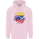 Torn Venezuela Flag Venezuelans Day Football Mens 80% Cotton Hoodie Light Pink