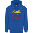 Torn Venezuela Flag Venezuelans Day Football Mens 80% Cotton Hoodie Royal Blue