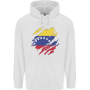 Torn Venezuela Flag Venezuelans Day Football Mens 80% Cotton Hoodie White