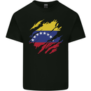 Torn Venezuela Flag Venezuelans Day Football Mens Cotton T-Shirt Tee Top Black