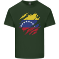 Torn Venezuela Flag Venezuelans Day Football Mens Cotton T-Shirt Tee Top Forest Green