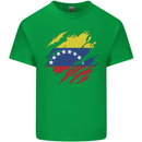 Torn Venezuela Flag Venezuelans Day Football Mens Cotton T-Shirt Tee Top Irish Green