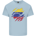 Torn Venezuela Flag Venezuelans Day Football Mens Cotton T-Shirt Tee Top Light Blue