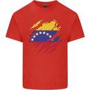Torn Venezuela Flag Venezuelans Day Football Mens Cotton T-Shirt Tee Top Red