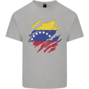 Torn Venezuela Flag Venezuelans Day Football Mens Cotton T-Shirt Tee Top Sports Grey