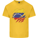 Torn Venezuela Flag Venezuelans Day Football Mens Cotton T-Shirt Tee Top Yellow