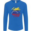 Torn Venezuela Flag Venezuelans Day Football Mens Long Sleeve T-Shirt Royal Blue