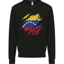 Torn Venezuela Flag Venezuelans Day Football Mens Sweatshirt Jumper Black