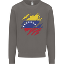 Torn Venezuela Flag Venezuelans Day Football Mens Sweatshirt Jumper Charcoal