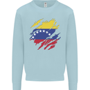 Torn Venezuela Flag Venezuelans Day Football Mens Sweatshirt Jumper Light Blue