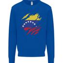 Torn Venezuela Flag Venezuelans Day Football Mens Sweatshirt Jumper Royal Blue