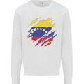 Torn Venezuela Flag Venezuelans Day Football Mens Sweatshirt Jumper White