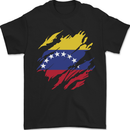 Torn Venezuela Flag Venezuelans Day Football Mens T-Shirt 100% Cotton Black