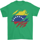 Torn Venezuela Flag Venezuelans Day Football Mens T-Shirt 100% Cotton Irish Green
