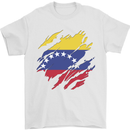 Torn Venezuela Flag Venezuelans Day Football Mens T-Shirt 100% Cotton White