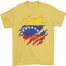 Torn Venezuela Flag Venezuelans Day Football Mens T-Shirt 100% Cotton Yellow