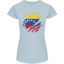 Torn Venezuela Flag Venezuelans Day Football Womens Petite Cut T-Shirt Light Blue
