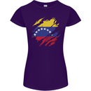 Torn Venezuela Flag Venezuelans Day Football Womens Petite Cut T-Shirt Purple