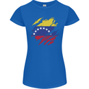 Torn Venezuela Flag Venezuelans Day Football Womens Petite Cut T-Shirt Royal Blue