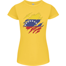 Torn Venezuela Flag Venezuelans Day Football Womens Petite Cut T-Shirt Yellow